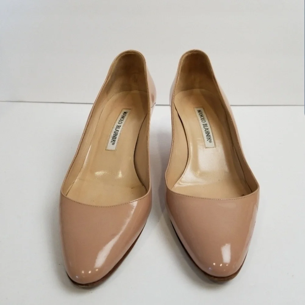 Manolo Blahnik Low Heel Pumps Beige SzEU36.5 US6.5